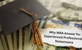 Why MBA Answer for Experienced Professionals – Notesmama